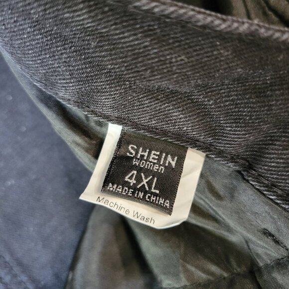 Bundle of 2 SHEIN Black Ripped Destroyed Holey Straight Leg Jeans sz 4X XXXXL - Picture 4 of 12